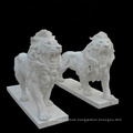 Hand carved white marble animal statue lion sculpture for garden